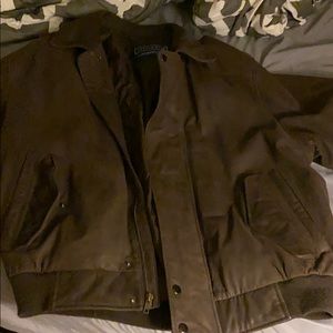 Brown leather jacket